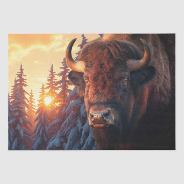 Papel De Seda Bison Native American Buffalo (Frente )