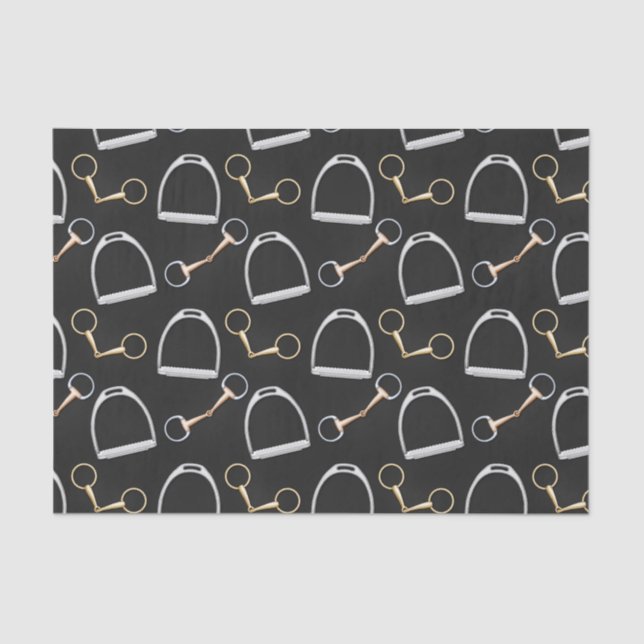 Papel De Seda Bits e Stirrups Equestres (Frente )