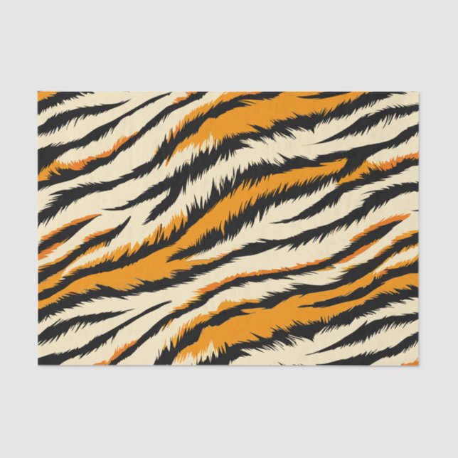 Papel De Seda Black and Brown Tiger Stripes Pattern  (Frente )