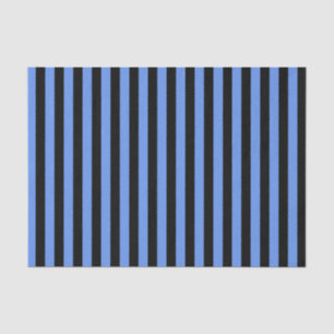 Papel De Seda Black and Cornflower Blue Stripes
