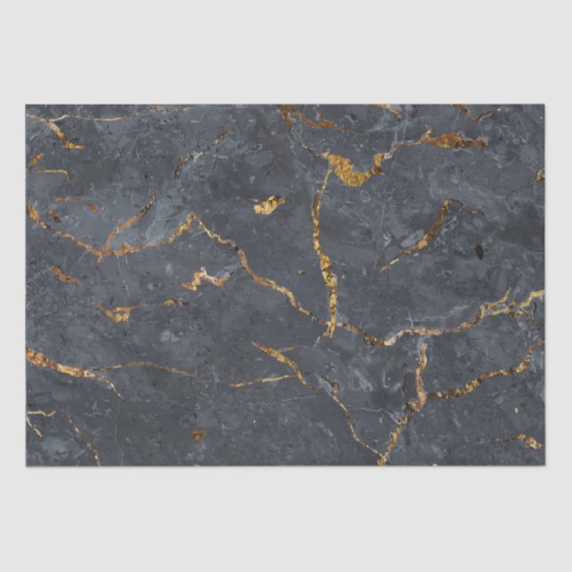 Papel De Seda Black and gold luxury marble texture (Frente )