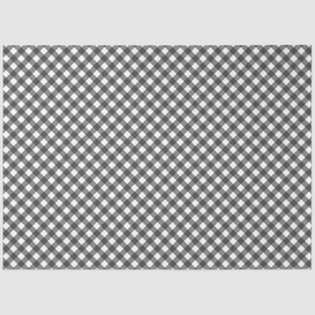 Papel De Seda Black and White Checkered Tissue Paper (Frente )