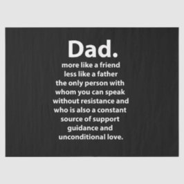Papel De Seda Black and White Dad Daddy Quote Birthday
