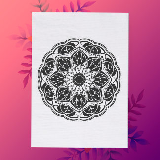 Papel De Seda Black and white floral mandala