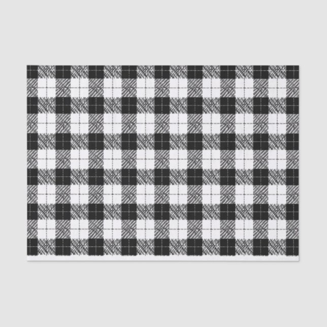 Papel De Seda Black and White Herringbone Tissue Paper (Frente )