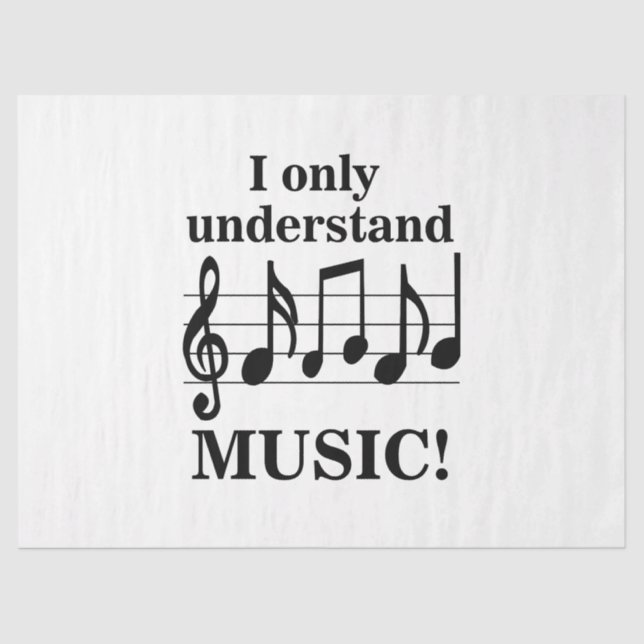 Papel De Seda Black and White Music Notes Musician Birthday (Frente )