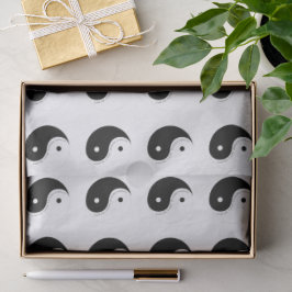 Papel De Seda Black and White Yin Yang Mindfulness Yogi