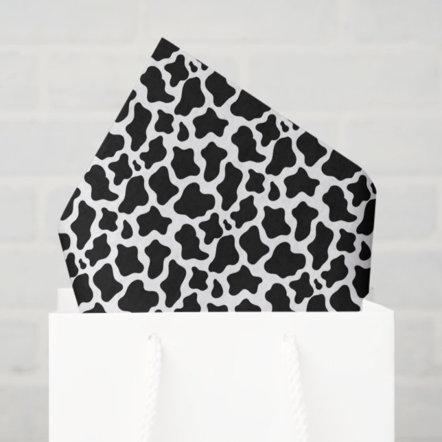 Papel De Seda Black Cow Print Tissue Paper (Sacola de presentes)
