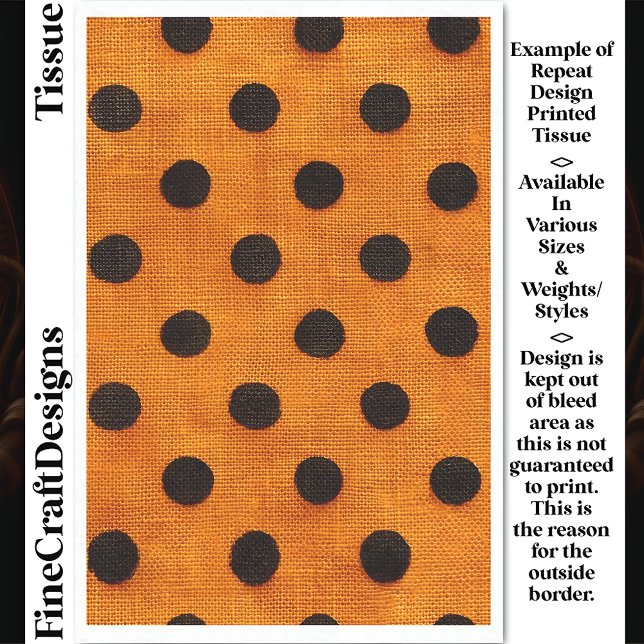 Papel De Seda Black Dots on Orange Repeat Design DW2 Decoupage (Criador carregado)