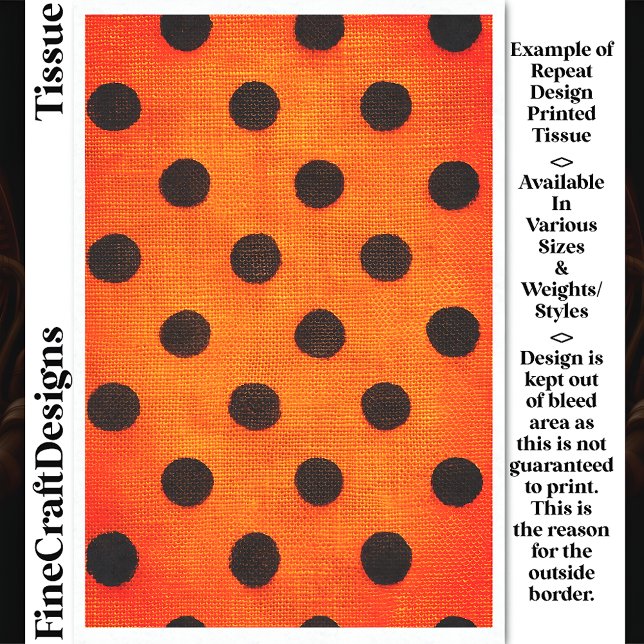 Papel De Seda Black Dots on Orange Repeat Design DW2F Decoupage (Criador carregado)