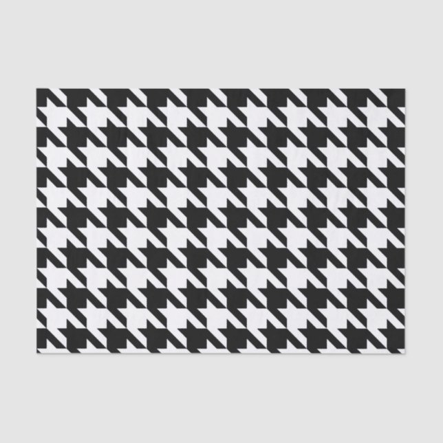 Papel De Seda Black Elegant Houndstooth (Frente )