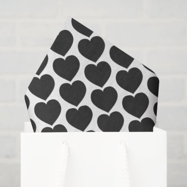 Papel De Seda Black Heart Love Notes Grief (Sacola de presentes)