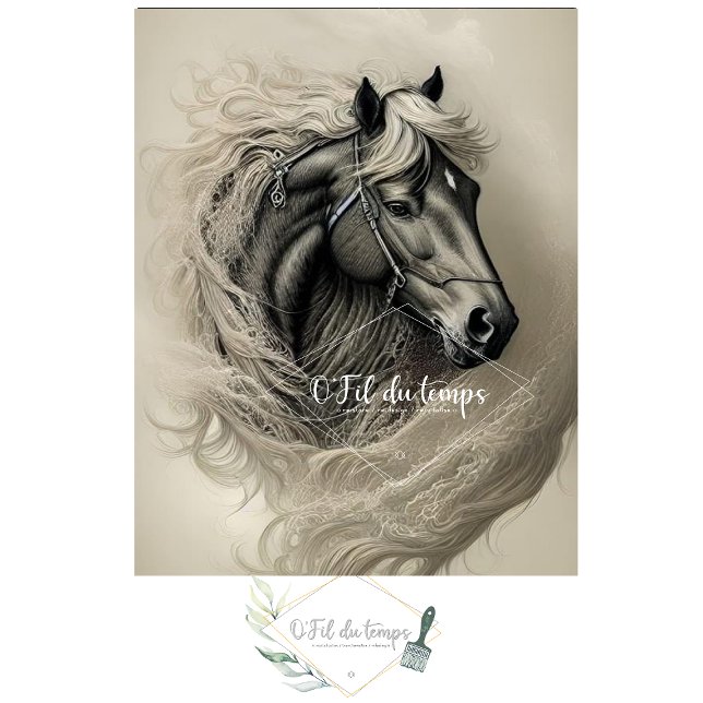 Papel De Seda Black Horse in black and white (Criador carregado)
