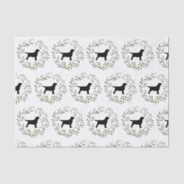 Papel De Seda Black Labrador Retriever Christmas Wreath Dog