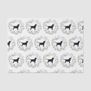 Papel De Seda Black Labrador Retriever Christmas Wreath Dog