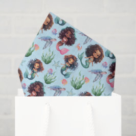 Papel De Seda Black Mermaid Tissue Paper in Blue