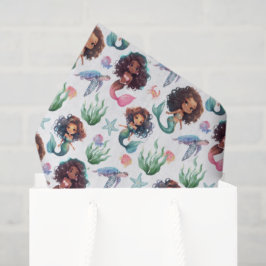 Papel De Seda Black Mermaid Tissue Paper in White