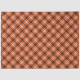Papel De Seda Black & Orange Gingham Tissue Paper