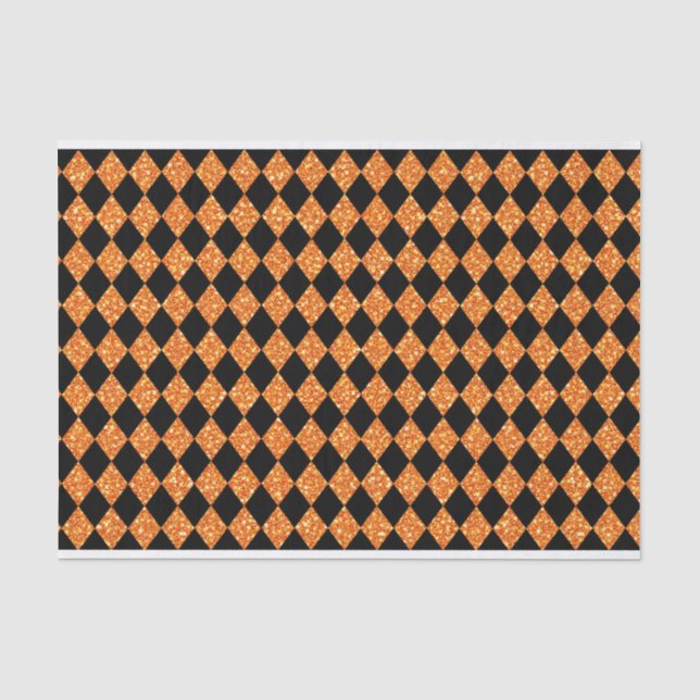 PAPEL DE SEDA BLACK & ORANGE GLITTER PARECE HALLOWEEN (Frente )