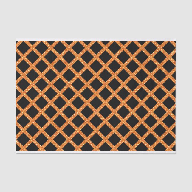 PAPEL DE SEDA BLACK & ORANGE GLITTER PARECE HALLOWEEN (Frente )