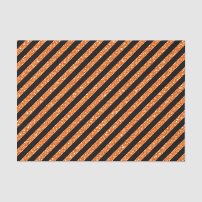 PAPEL DE SEDA BLACK & ORANGE GLITTER PARECE HALLOWEEN (Frente )