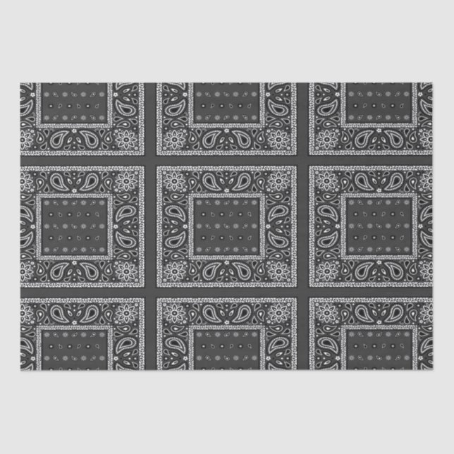 Papel De Seda Black Paisley Bandana Birthday Hip Hop Rap Scarf (Frente )