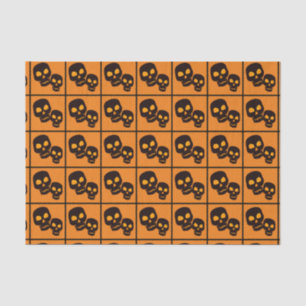 Papel De Seda Black Skulls Halloween