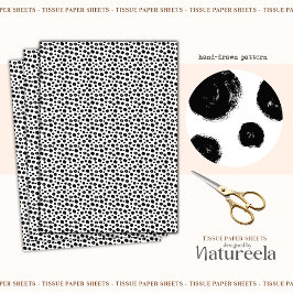Papel De Seda Black White Abstract Dots Collage Tissue Paper