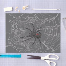 Papel De Seda Black Widow Spider And Spiderweb Drawing Art