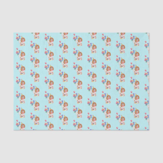 Papel De Seda Blenheim Cavalier King Charles Spaniel Birthday   (Frente )