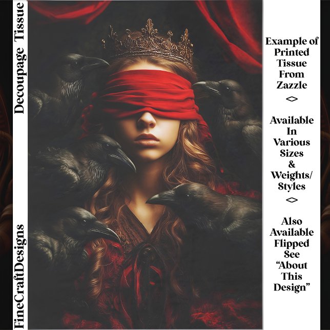 Papel De Seda Blindfolded Gothic Queen of Ravens FC5R Decoupage (Criador carregado)