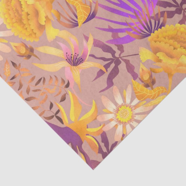Papel De Seda Blooming Mystical Floral Beige (Detalhes)