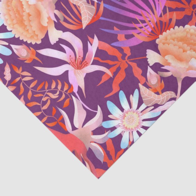 Papel De Seda Blooming Mystical Floral Magenta (Detalhes)