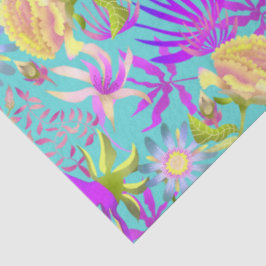 Papel De Seda Blooming Mystical Floral Teal
