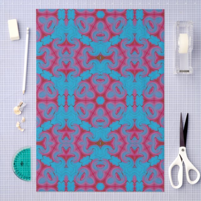 Papel De Seda Blue and Red Boho (Arte )
