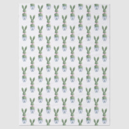 Papel De Seda Blue and White Chinoiserie With Rabbit Topiary