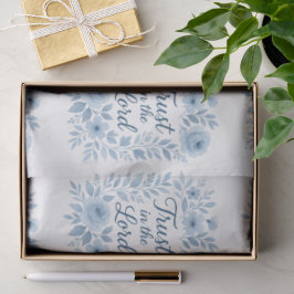 Papel De Seda Blue and White Floral Uplifting Script Faith 