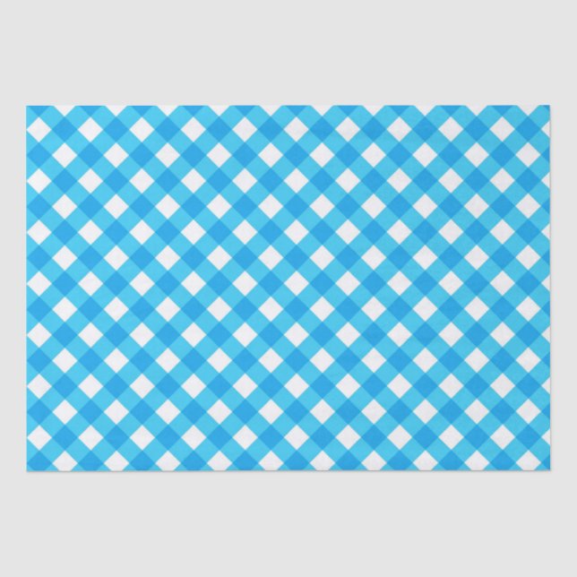 Papel De Seda Blue Baby Boy Gingham CheckChá de fraldas (Frente )