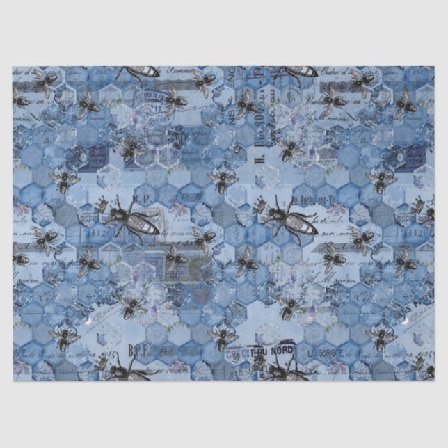 Papel De Seda Blue Bee Series Design 2 (Frente )