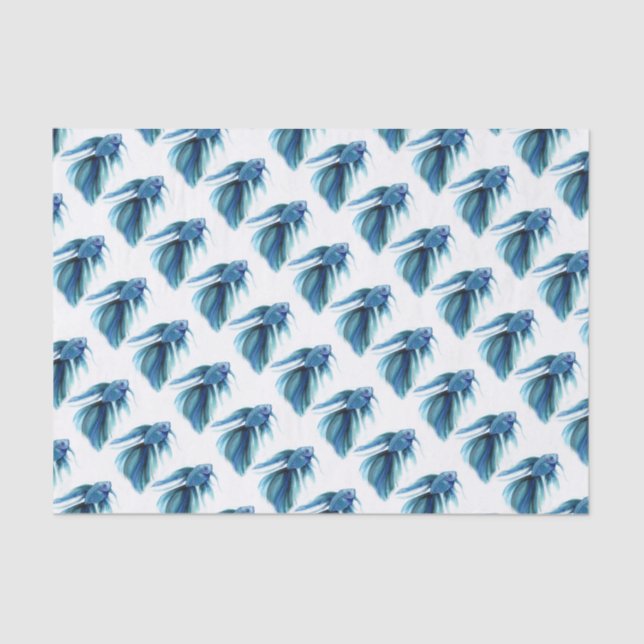 Papel De Seda Blue Betta Fish (Frente )