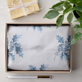 Papel De Seda Blue Christmas Gnomes