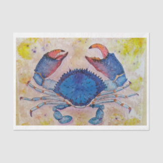 Papel De Seda Blue Crab Salty Sidewalker Art por Elizabeth Rober