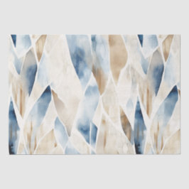 Papel De Seda Blue Cream Ivory Abstrato Beach