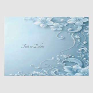 Papel De Seda Blue Decorative Floral Tissue Paper