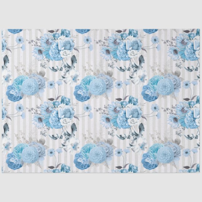 Papel De Seda Blue Floral Series Design 10 (Frente )