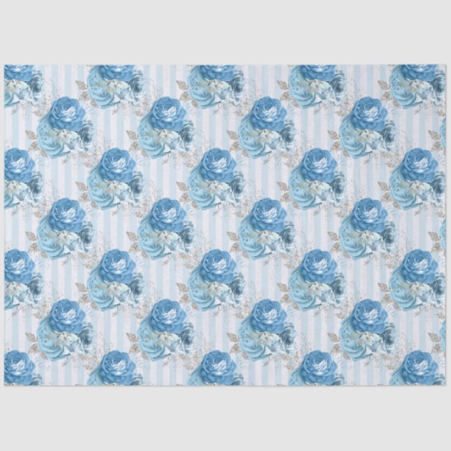 Papel De Seda Blue Floral Series Design 11 (Frente )