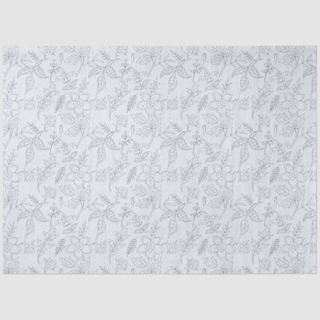 Papel De Seda Blue Floral Series Design 12 (Frente )