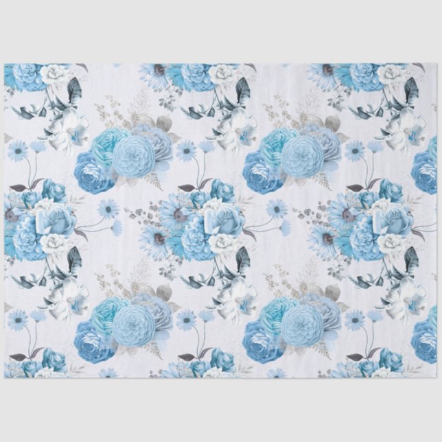 Papel De Seda Blue Floral Series Design 2 (Frente )