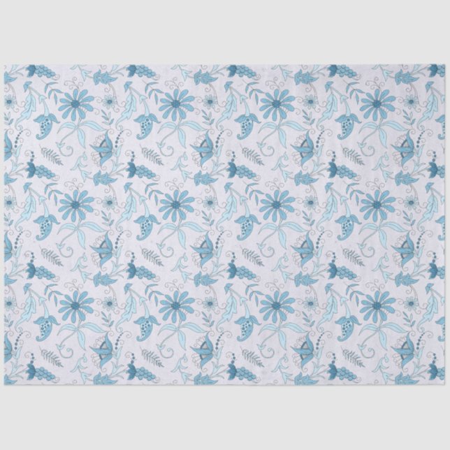 Papel De Seda Blue Floral Series Design 7 (Frente )