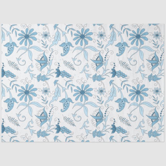 Papel De Seda Blue Floral Series Design 8 (Frente )